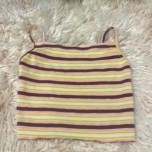 Striped cropped tank top